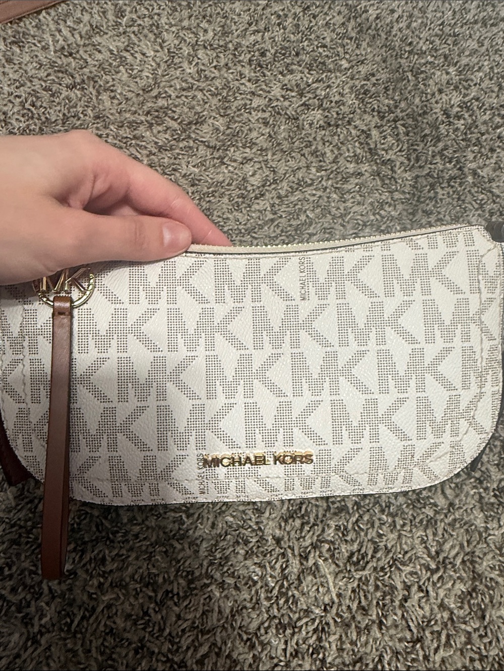 Michael Kors Beige/White MK Crossbody Bag with Wallet - Picture 2 of 11